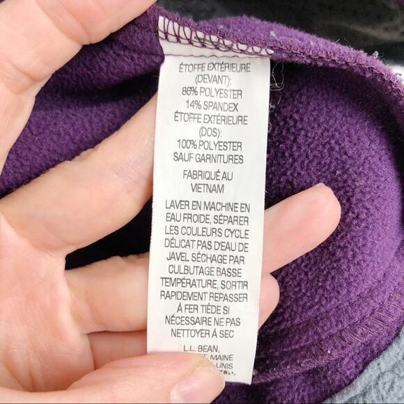 L.L. Bean Nylon Purple Full Zip Jacket Fleece Lined Size Small Pockets - Picture 12 of 13
